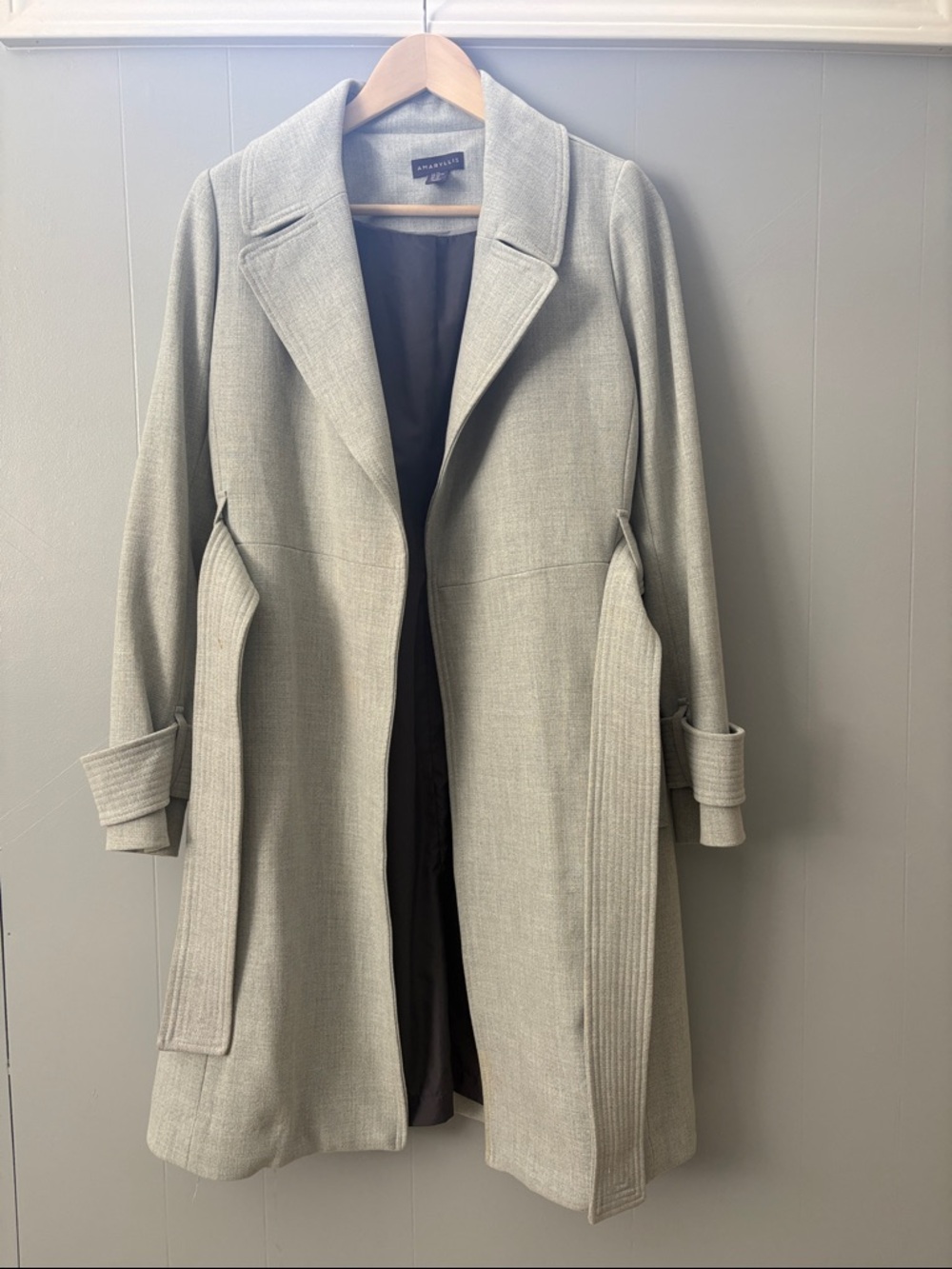 Amaryllis Light Gray Tailored Trench Coat